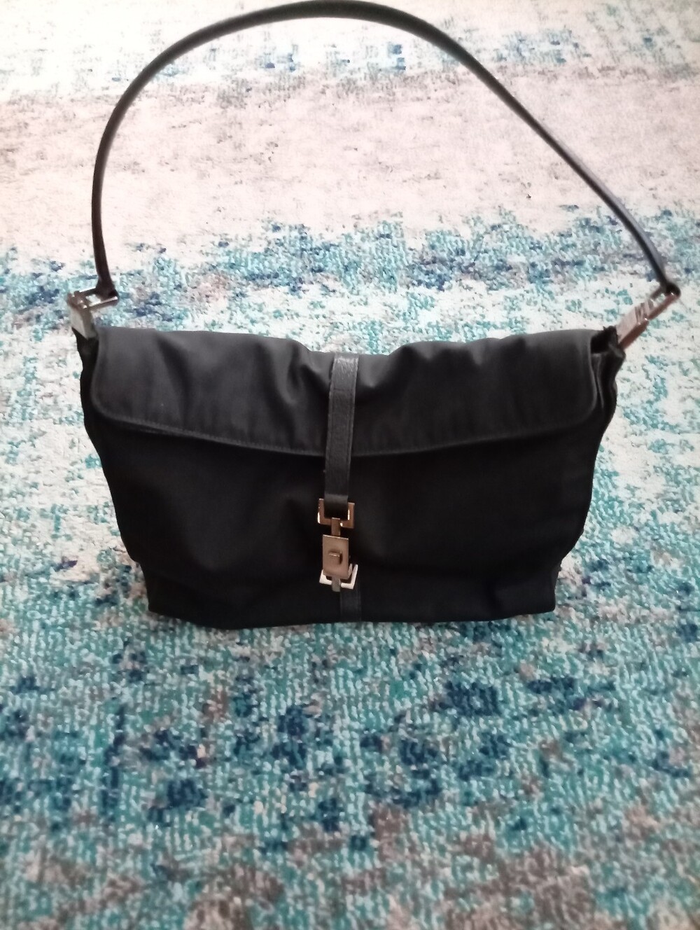 Gucci Black Canvas Jackie Shoulder Bag with Leather Trim - Picture 5 of 15